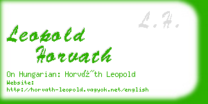 leopold horvath business card